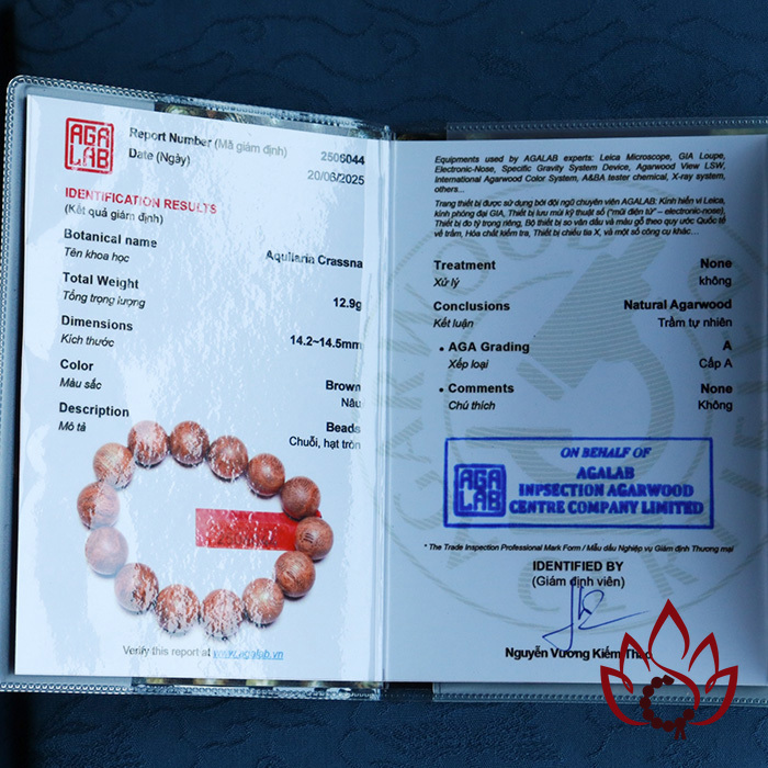 Vòng Trầm Hương Hạt Tròn | 14 Ly | Trầm Tốc Kiến Tự Nhiên Lâu Năm